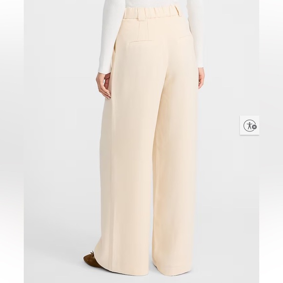 Express NWT Wide Leg Trouser High Rise Cream Pants Size 2 - Picture 2 of 16